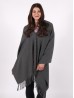 Cashmere Feeling Shawl w/ Openable Button Details